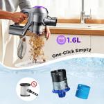 UML0 Cordless Vacuum Cleaner, 40Kpa Powerful Suction Stick Vacuum Cleaners for Home, 45 Mins Runtime, 1.6L Dust Box, Anti-Tangle, 8-in-1 Rechargeable Vacuum for Hardwood Floor,Carpet,Pet Hair