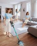 Cordless Vacuum Cleaner, 8-in-1 Cordless Stick Vacuum Cleaner with 3 Suction Modes, Up to 45mins Runtime, Rechargeable, Self-Standing, Vacuum Cleaners for Home Pet Hair Carpet Car Hard Floor, Green