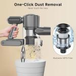 Shieal Cordless Stick Vacuum Cleaner - Rechargeable,40Kpa Powerful Suction Vacuum for Home,45Mins Runtime,Detachable Battery,Anti-Tangle, 8 in 1 Lightweight Vacuum for Pet Hair Carpet Hardwood,Silver