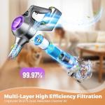 UML0 Cordless Vacuum Cleaner, 40Kpa Powerful Suction Stick Vacuum Cleaners for Home, 45 Mins Runtime, 1.6L Dust Box, Anti-Tangle, 8-in-1 Rechargeable Vacuum for Hardwood Floor,Carpet,Pet Hair