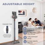 Cordless Vacuum Cleaners for Home,Stick Vacuum with Powerful Suction 45Mins Runtime, Self-Standing Stick Vacuum with LED Headlights, 6 in 1 Lightweight Handheld Vac for Pet Hair Carpet Hard Floors