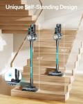 Cordless Vacuum Cleaner, 8-in-1 Cordless Stick Vacuum Cleaner with 3 Suction Modes, Up to 45mins Runtime, Rechargeable, Self-Standing, Vacuum Cleaners for Home Pet Hair Carpet Car Hard Floor, Green