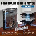 Touchless 1400W Vacuum with Hands-Free Dustpan