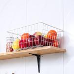 Set of 4 White Wire Freezer Storage Baskets