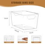 12 Pack Clear Plastic Storage Bins with Handles