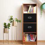 Black Fabric Storage Cube Bins with Lids (3 Pcs)