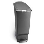 simplehuman 40L Slim Kitchen Trash Can, Grey