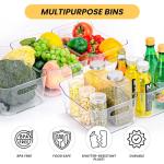 12 Pack Clear Plastic Storage Bins with Handles