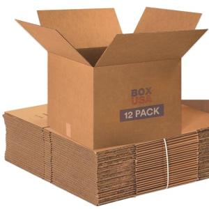 Large Moving Boxes 12-Pack for Shipping and Storage