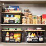 XXL Stackable Wire Baskets with Bamboo Tops