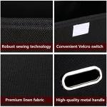 Black Fabric Storage Cube Bins with Lids (3 Pcs)