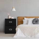 Black Fabric Storage Cube Bins with Lids (3 Pcs)