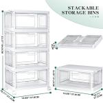 Clear Storage Bins with Lids - 4 Tier with Wheels