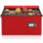 Red Christmas Ornament Storage Bin with Dividers