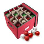 Red Christmas Decor Storage Box with Dividers