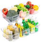 12 Pack Clear Plastic Storage Bins with Handles