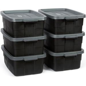 Rubbermaid Heavy Duty 10-Gal Storage Bins 6-Pack