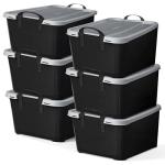 6 Pack Heavy Duty Stackable Storage Bins, 55 Quart