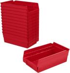 Heavy Duty Red Storage Shelf Bins, 12-Pack