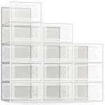 12-Pack Clear Plastic Shoe Storage Boxes