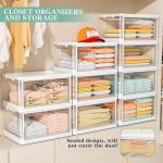 Clear Storage Bins with Lids - 4 Tier with Wheels