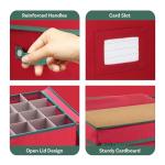 Red Christmas Decor Storage Box with Dividers