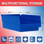 Heavy Duty Red Storage Shelf Bins, 12-Pack