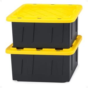 HOMZ Heavy Duty 15 Gallon Plastic Storage Bins