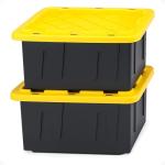 HOMZ Heavy Duty 15 Gallon Plastic Storage Bins