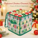 Clear Christmas Ornament Storage Box with Dividers