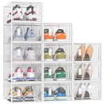 12 Pack Clear Stackable Shoe Storage Bins