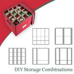 Red Christmas Decor Storage Box with Dividers