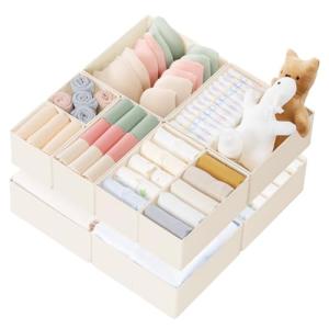 10 Pack Foldable Drawer Organizer Bins