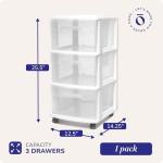 3-Tier Rolling Storage Cart with Clear Bins