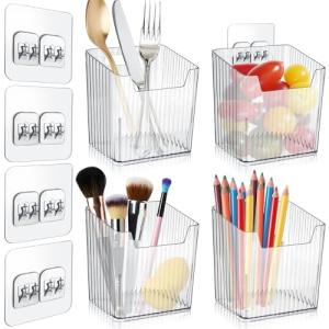 4 Pack Clear Wall Mount Storage Bins