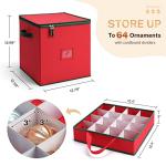 MaidMAX Christmas Ornament Storage Box with Dividers