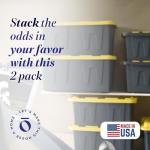 HOMZ Heavy Duty 15 Gallon Plastic Storage Bins