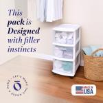 3-Tier Rolling Storage Cart with Clear Bins