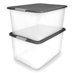 HOMZ Heavy-Duty 64 Quart Storage Bins, 2-Pack