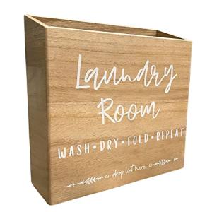 Magnetic Wooden Lint Bin for Laundry Organization