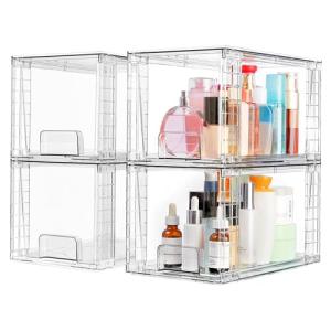 Vtopmart 4 Pack Stackable Acrylic Storage Bins