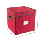 Red Christmas Decor Storage Box with Dividers