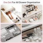 8 Pack Clear Plastic Drawer Organizer Bins