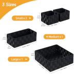 Small Black Woven Storage Baskets - Set of 4