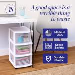 3-Tier Rolling Storage Cart with Clear Bins