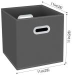 Fabric Cube Storage Bins with Handles - Set of 3
