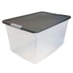 HOMZ Heavy-Duty 64 Quart Storage Bins, 2-Pack