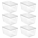 Vtopmart 6 Clear Stackable Storage Bins with Lids