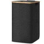Tall Carbon Black Laundry Hamper with Lid