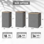 Tall Carbon Black Laundry Hamper with Lid